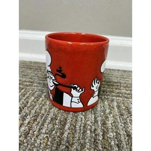 Vintage RARE WAECHTERSBACH West Germany Coffee Tea Mug Chef/Cook Red White EUC - Picture 3 of 13